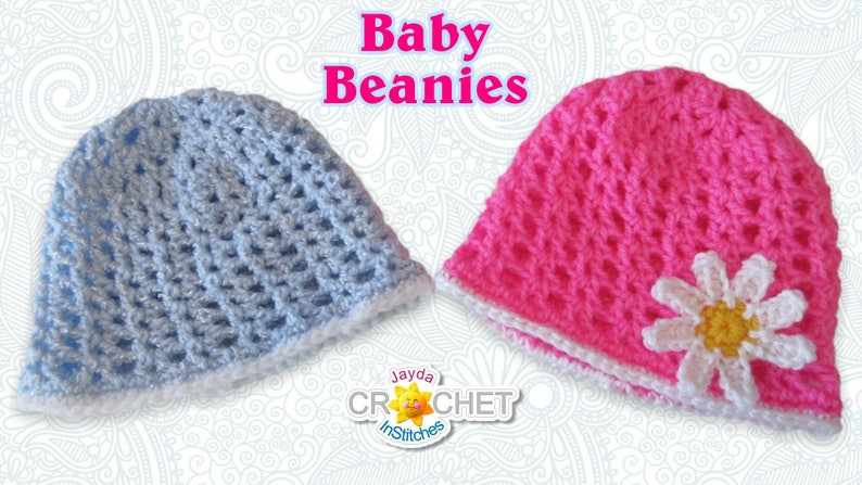 Baby Beanie in Easy V-Stitch Crochet Pattern PDF Jayda InStitches image 3