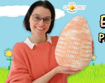 Big Fluffy Egg Pillow Crochet PATTERN PDF - Easter, Stuffed Toy, Home Decor - Jayda InStitches