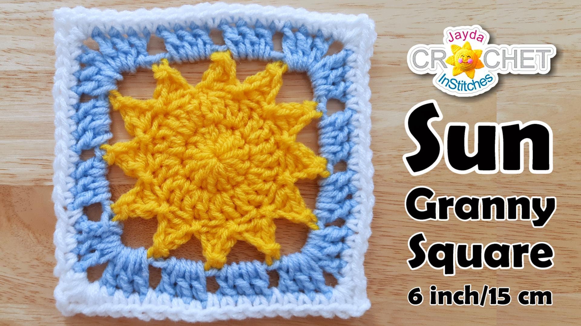 Little Sunshine 6 Inch Granny Square Crochet PATTERN PDF - 