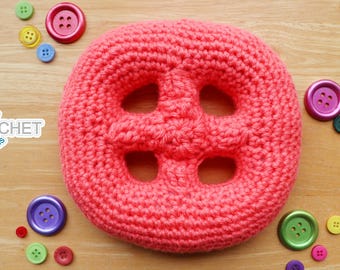 BIG Buttons Crochet PATTERN PDF - Stuffed Toy, Home Decor, Costume Piece - Jayda InStitches