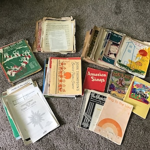 Huge Antique Lot SHEET Religious MUSIC ~ piano ~ crafts~ Nice Variety….Nun’s Estate ~ Various Pieces