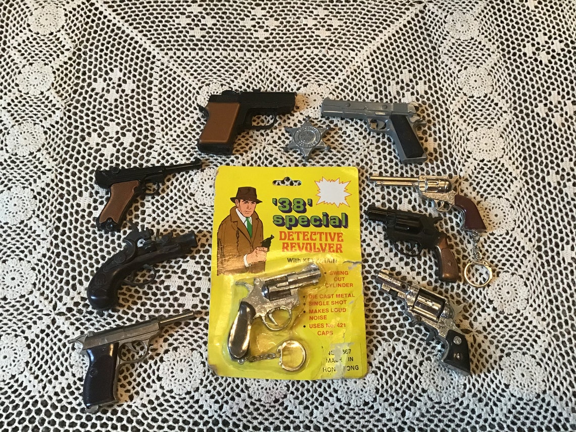 Vintage Lot 9 Mini Miniature Cap Guns Small Toy Gun Etsy