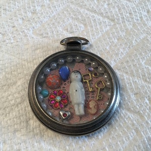 Miniature Frozen Charlotte Charlie DOLL Antique Tiny Bisque LOCKET ~ Estate Find