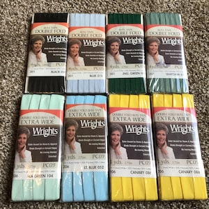 Choice……Vintage WRIGHTS Double Fold BIAS Tape Extra Wide ~ New Old Stock Sewing Notions Supplies