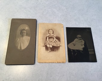 CHOOSE ONE ~ Antique Young Child Victorian Era Cabinet Card Photo Photograph Children Sepia Toned Black White