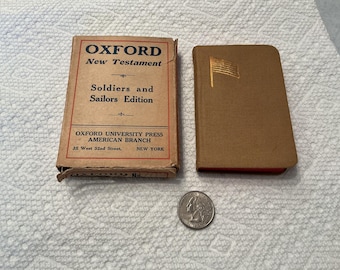 WWII US Soldiers and Sailors Army Navy Oxford New Testament Bible with Original Mailing Box ~ Cumberland Co. PA