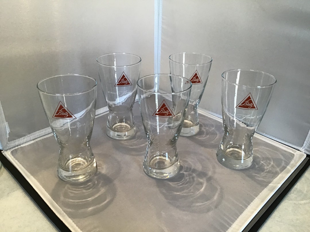 Set Lot 5 Vintage BLATZ Original Beer Glasses Etsy