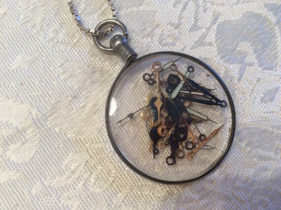 Antique HANDS OF TIME Victorian Sterling Silver Po