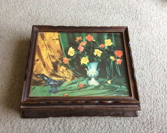 Vintage Wood Jewelry Glove Dresser Box ~ Very Pretty!