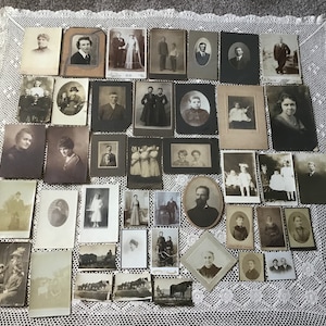 40+ Antique Sepia Cabinet Cards Black & White Old PHOTOS PICTURES