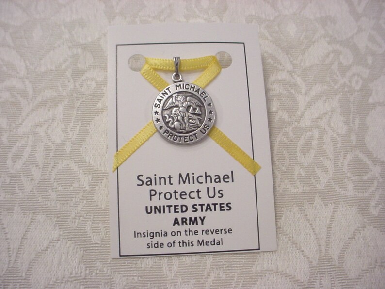 St Michael U S Military Pendant Charm On Card Choice Of 50