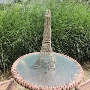 Large 25” Table Heavy Metal Eiffel Tower ~ Paris France Souvenir Vintage Fantastic