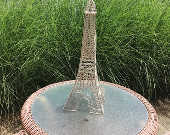 Large 25” Table Heavy Metal Eiffel Tower ~ Paris France Souvenir Vintage Fantastic