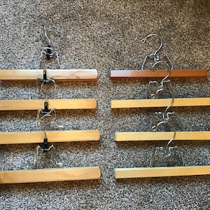 Lot 8 Vintage WOOD Trouser Clothes ART Pants HANGERS ~ Nice!