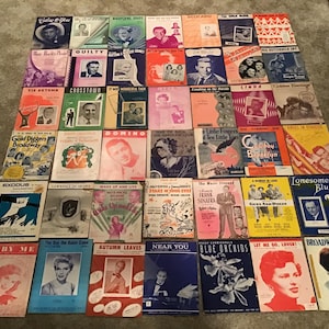 Lot 42 ANTIQUE Vintage SHEET Music ~ Excellent Variety ~ Used Song Sheets ~ Great Graphics!