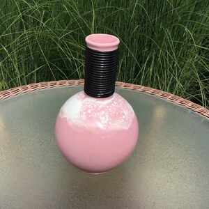 Vintage PINK White Splatter Ware Splatterware VASE