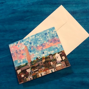 Bunker Hill Monument 6 note cards, mixed media collage Lisa Allen McGoff