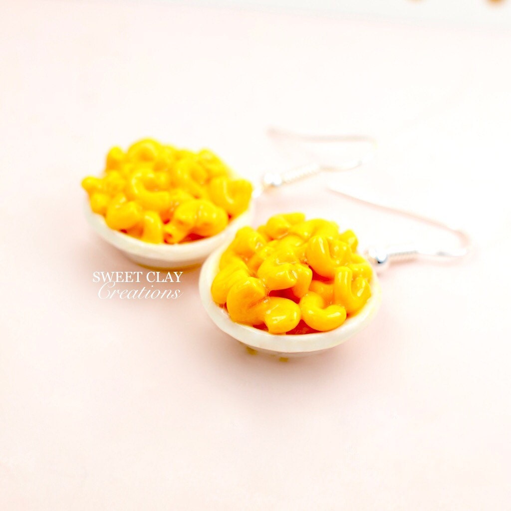 Macaroni and Cheese Earrings Miniature Food Jewelry Polymer Etsy