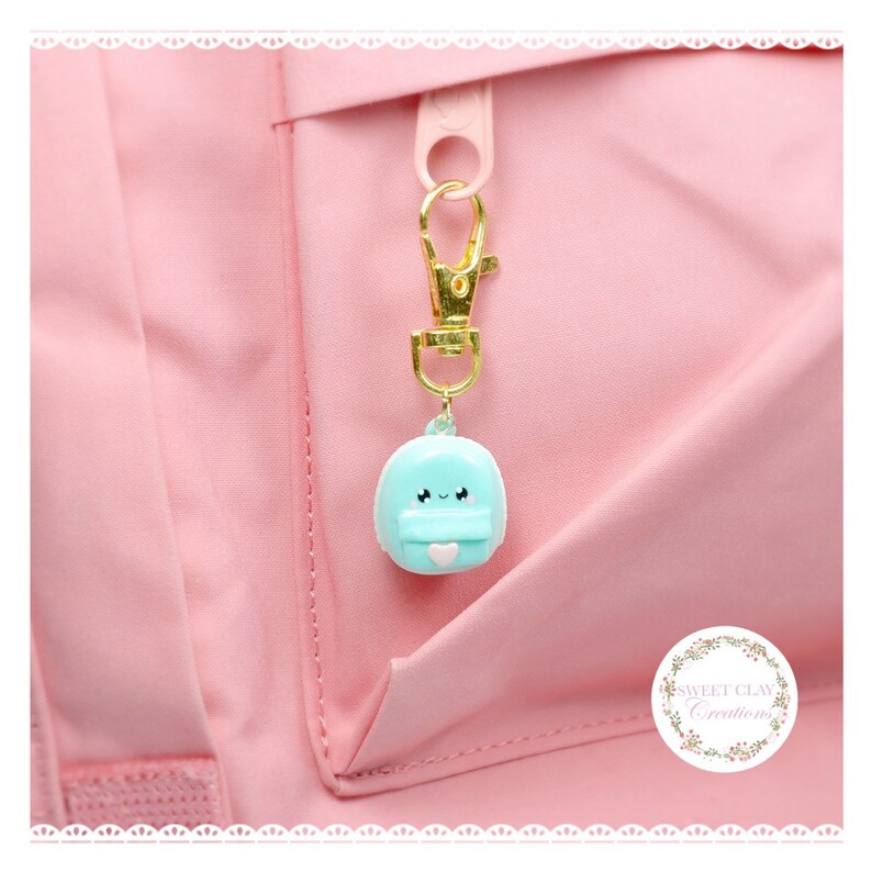 Teal Backpack Kawaii Charm Polymer Clay Charm Handmade Gift Etsy