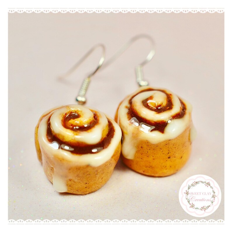 Cinnamon Rolls Earrings Miniature Food Jewelry Polymer Clay Etsy