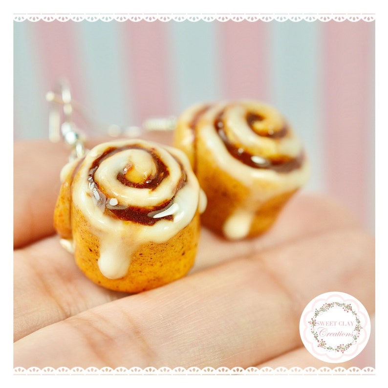 Cinnamon Rolls Earrings Miniature Food Jewelry Polymer Clay Etsy