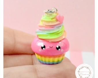 Rainbow Cupcake Kawaii Charm