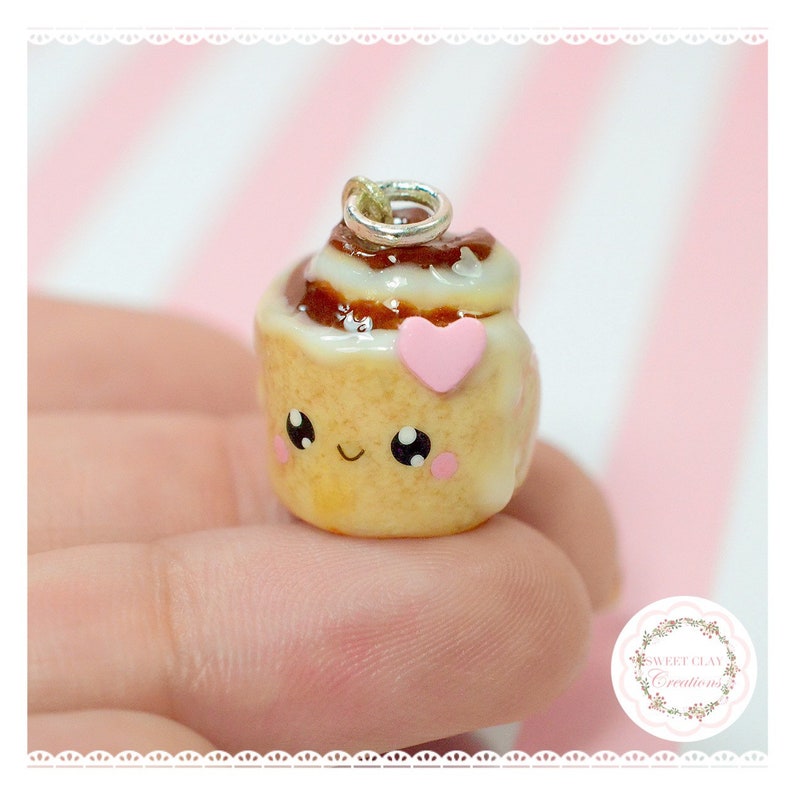 Cinnamon Roll Kawaii Charm Pendant Necklace Miniature Food Etsy