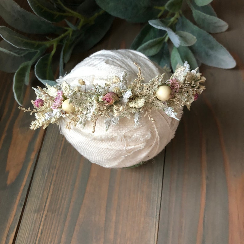 Ivory and pink crown Photography prop. Newborn props