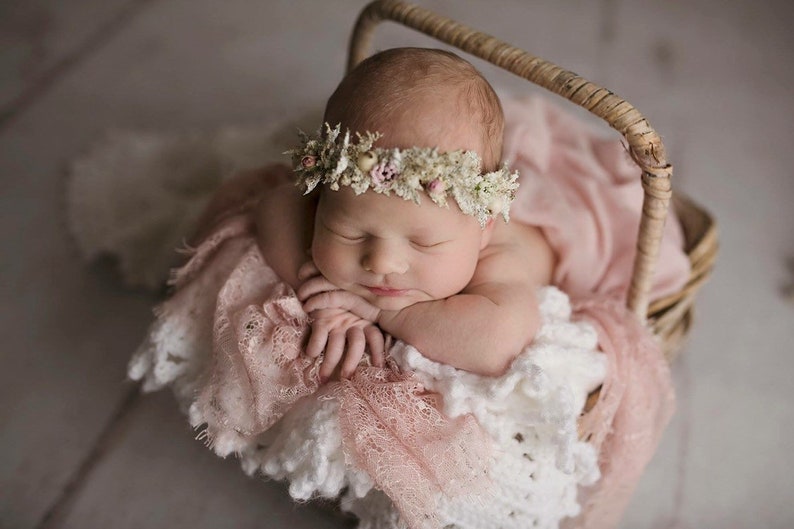 Ivory and pink crown Photography prop. Newborn props
