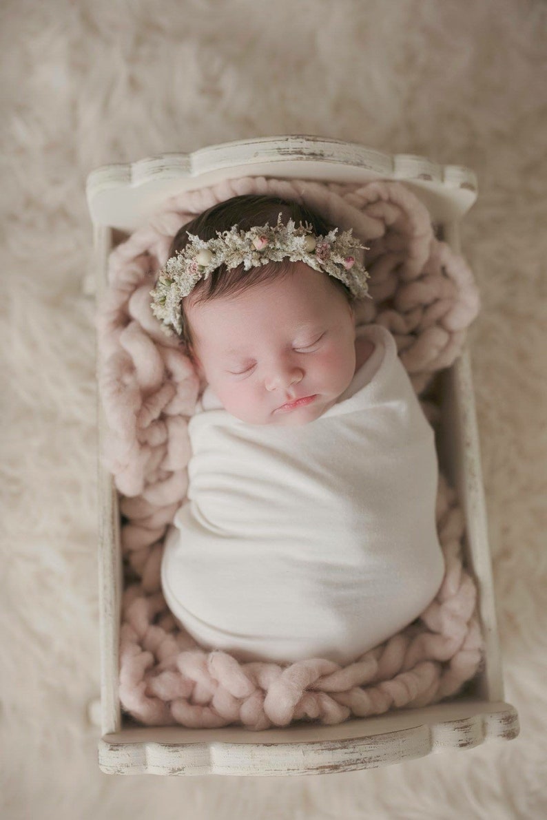 Ivory and pink crown Photography prop. Newborn props