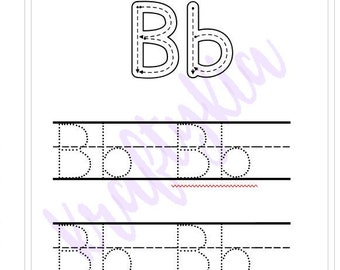 Full Alphabet Tracing Worksheet | Letter Tracing Worksheet |- DIGITAL, PRINTABLE FILE