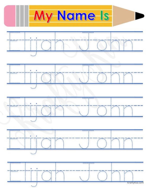 Name Tracing Printable Letter Trace Worksheet First Name - Etsy