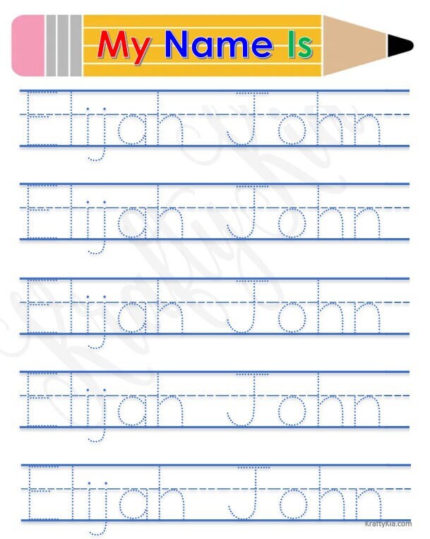 Name Tracing Printable Letter Trace Worksheet First Name - Etsy