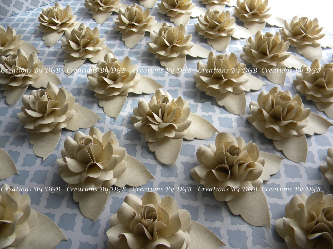 Purchase Paper Roses Vintage Paper Roses - MADE TO ORDER - 25 Pcs- for Weddings, Place Card ...