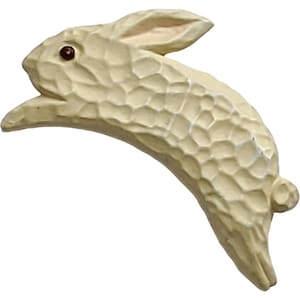 Vintage Hallmark Easter Bunny Hopping Pin Brooch Tack Rabbit Jumping White