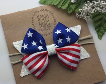 4th of july baby bow