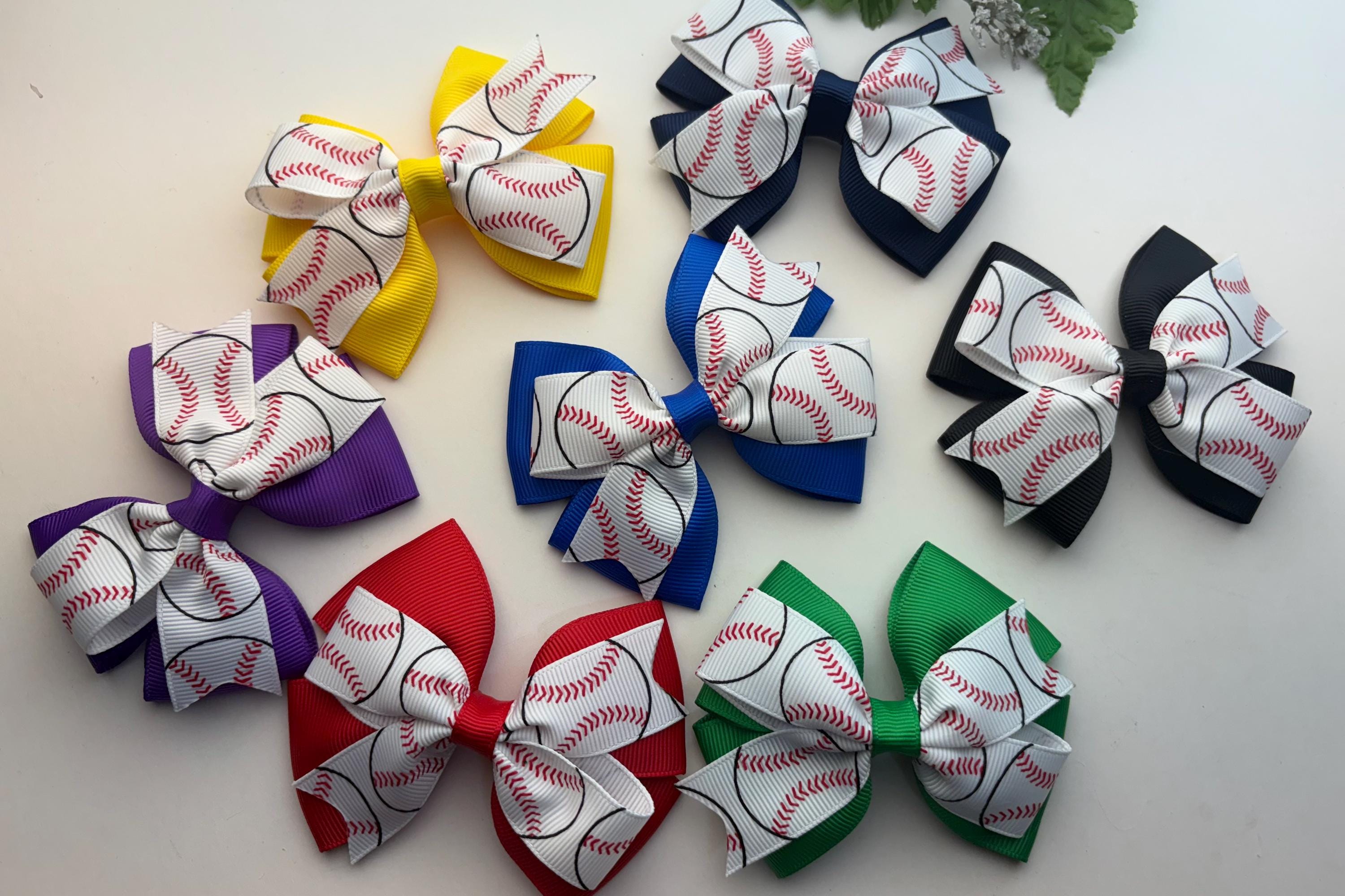 Baseball Baby Nylon Headband | Soft Stretchy Pinwheel Bow Select Your ...