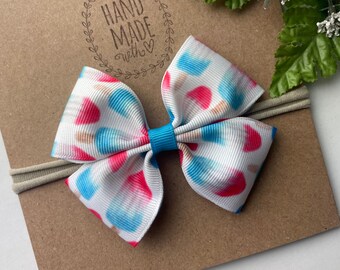 Red White and Blue Rocket Pop 4th of July Baby Headband , Patriotic Baby Headband , Popsicle Baby Bow
