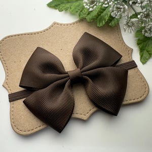 Brown Baby Headband 3” Boutique Bow , choose your size