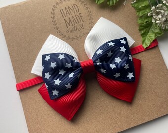 Patriotic Star Burst Headband - Red, White and Blue 4th of  display picture 1