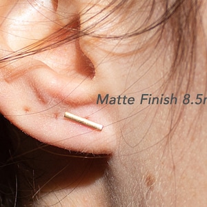 Tiny Bars 8.5mm T - bar Stud Earrings, Gold Bar Earrings, Bar Studs, Handmade Studs, Bar Studs, Gold Stick, Everyday Earrings, Line Earrings