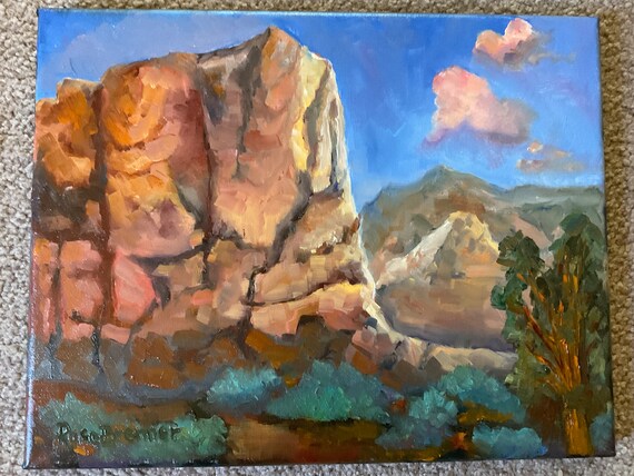 Western painting, desert art, Western art, backpacking, wall decor, canvas painting, Landscape Painting