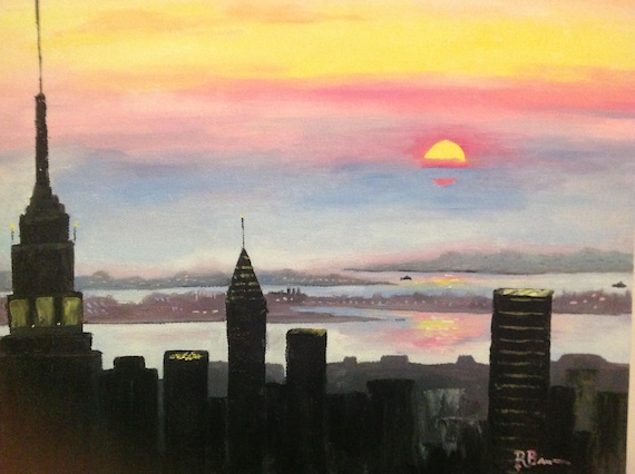 NYC, New York Skyline, Sunrise over New York