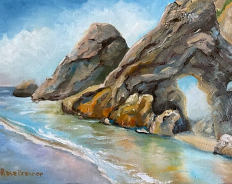 Ocean Painting, Arch Cape Oregon, Cape Perpetua, Oregon Canvas Painting, Beach Painting