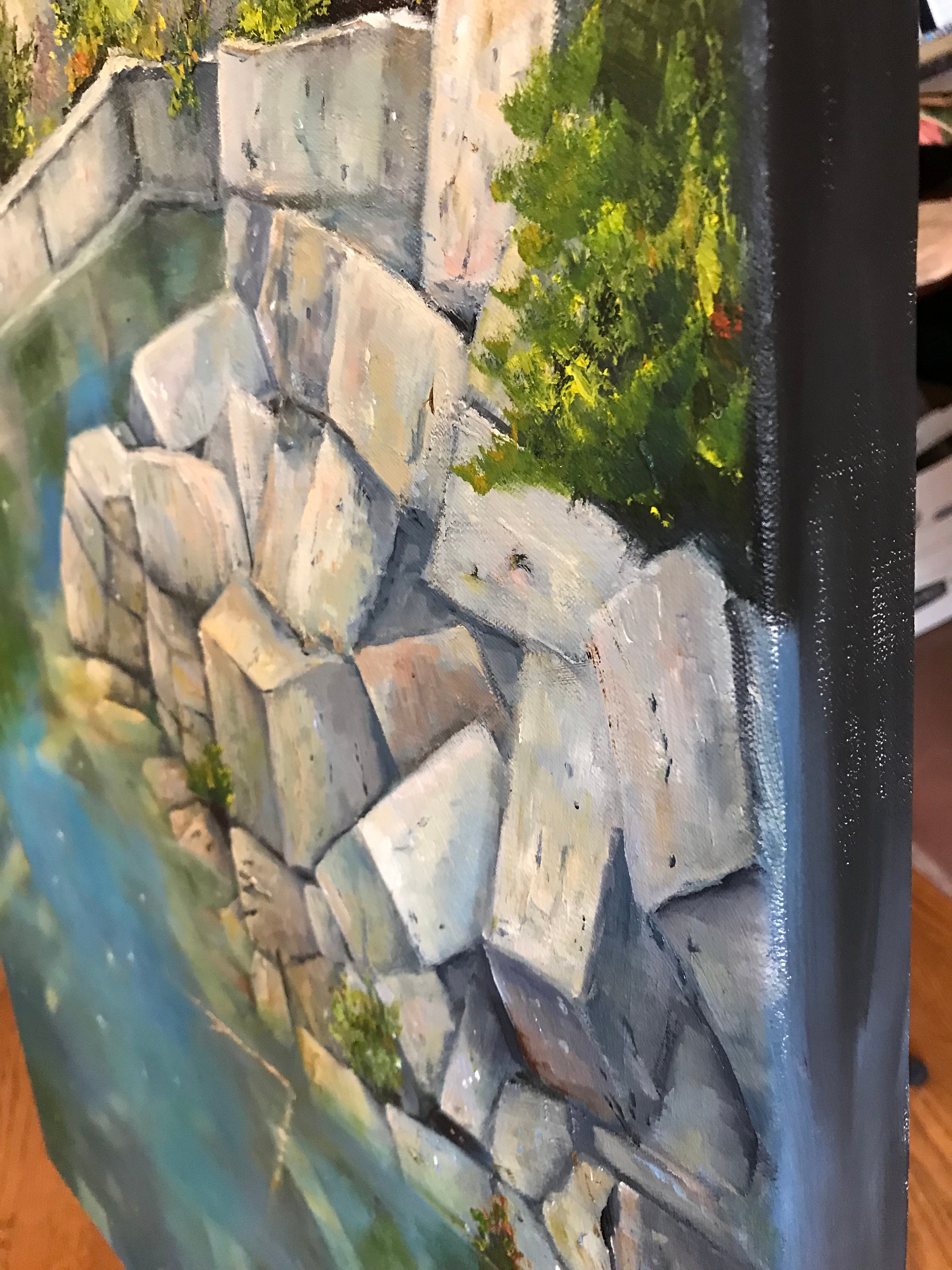 Quarry Painting, XLPainting, Indiana limestone quarry, quarry swimming