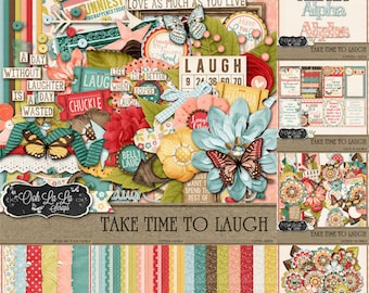 Take Time To Laugh 12x12 Digital Scrapbooking Kit Buncle Collection