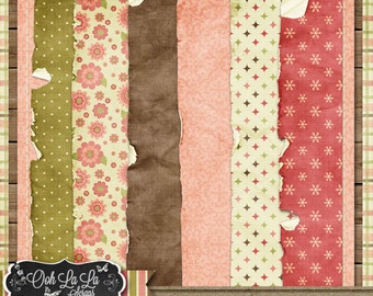 Kit de álbum de recortes digital con papel desgastado Lovely Day - Scrapbooking digital