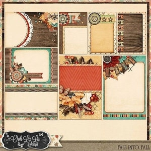 Fallen in den Herbst, Herbst Journal und Pocket Scrap Karten, Digital Scrapbook Kit, Scrapbooking