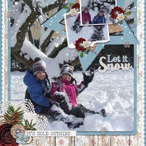 Silver Bells Christmas Winter 12x12 Digital Scrapbooking image 6