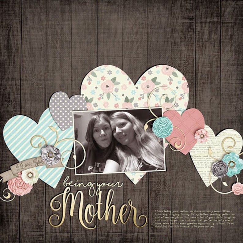 Mom Digital Scrapbook Kit for Digital Scrapbooking Mother/'s Day